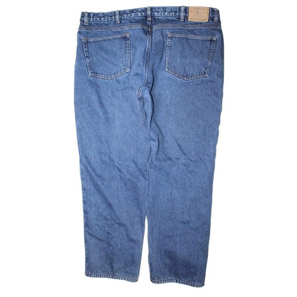 Eddie Bauer Flannel Lined Blue Denim Cotton Jeans Outdoors Mens Size 42 x 31 - Picture 4 of 9